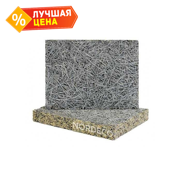 Фибролитовая плита Nordeco ФП 570-25С 3000х600х25 повышенной плотности на сером цементе